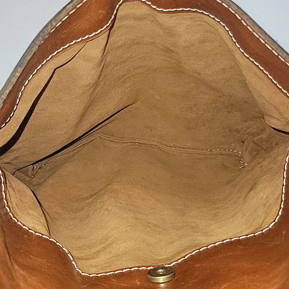 Patricia Nash Classic Tan Leather Fold-Top Backpack Tote Bag